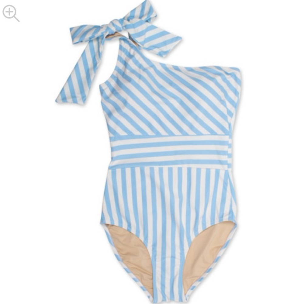 Shadecritters Sizes 4 & 6 One- shoulder, One piece blue swimsuit NEW W/ TAGS